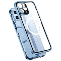 Magnetic Dual Glass MagSafe case for iPhone 13 Pro, blue