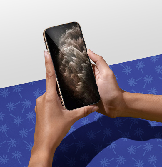 Diamond Palm Tempered Glass for iPhone 11 Pro Max