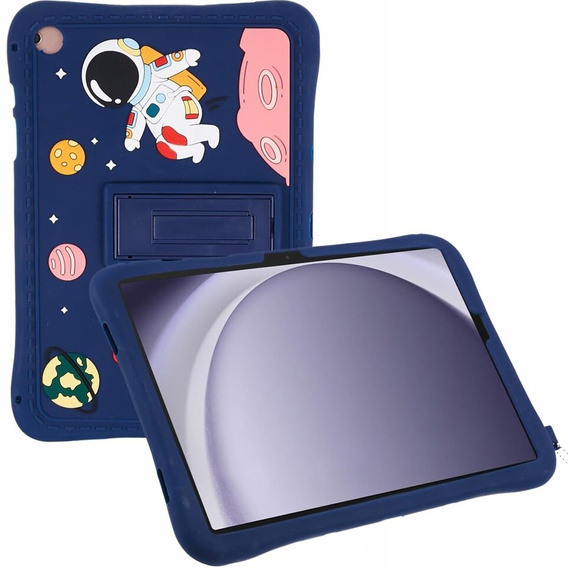 Children's Silicone Case for Samsung Galaxy Tab A9+ X210 / X215 / X216B, Armored, Astronaut, Navy Blue