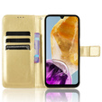 Flip case for Samsung Galaxy M15 5G, Crazy Horse Wallet, gold