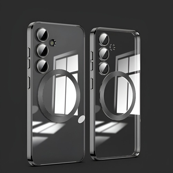 Case for Samsung Galaxy A55 5G, Electro MagSafe, black + Screen Glass