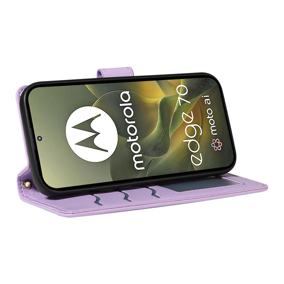 Rhombus Crossbody Leather Flip Case for Motorola Edge 70