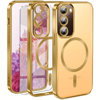 Case for Samsung Galaxy S20 FE, Electro MagSafe, gold + Screen Glass
