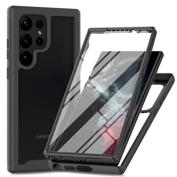 Case for Samsung Galaxy S25 Ultra, Shockproof, with film, black