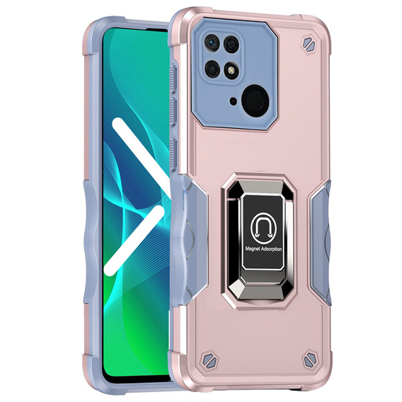 Case for Xiaomi Redmi 10C, Dual-Layer Armor, pink rose gold
