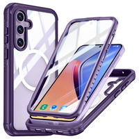Case for Samsung Galaxy A55 5G, Shockproof, with glass, for MagSafe, purple