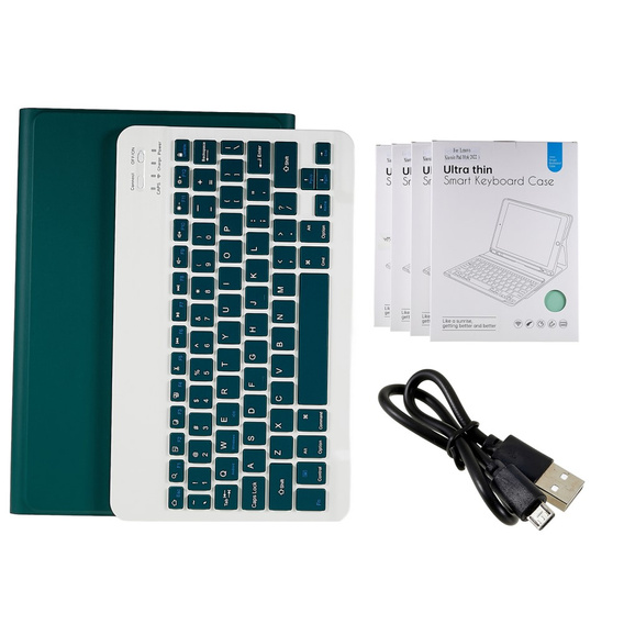 Case + keyboard Lenovo Tab M10 Plus Gen 3 TB-125F TB-128F, dark green