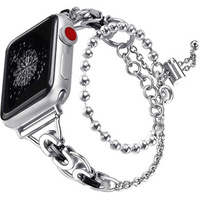 Women's bracelet for Apple Watch 1/2/3/4/5/6/7/8/9/SE 38/40/41mm, silver / black