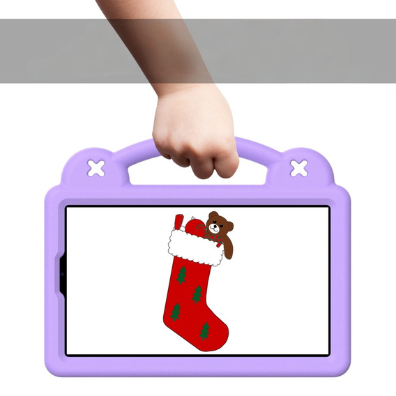 Children's case for Samsung Galaxy Tab A9, Cute Patterns, with stand, purple