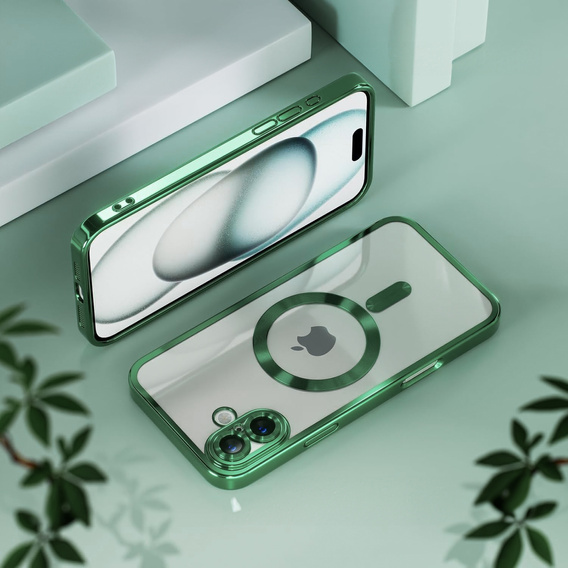 Case for iPhone 16 Plus, Electro MagSafe, green + Screen Glass