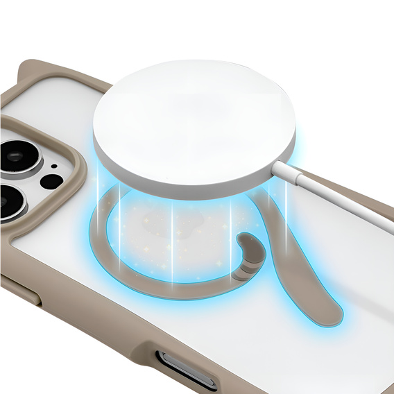 Case for iPhone 16 Pro, for MagSafe, Cute Cat, grey + Screen Glass