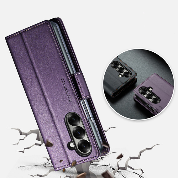 CASEME Litchi Wallet flip case for Samsung Galaxy Z Fold7 5G