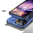 Case for iPhone 16 Pro, armored with stand and handle plate, blue