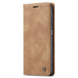 CASEME case for Samsung Galaxy M33 5G, Leather Wallet Case, brown