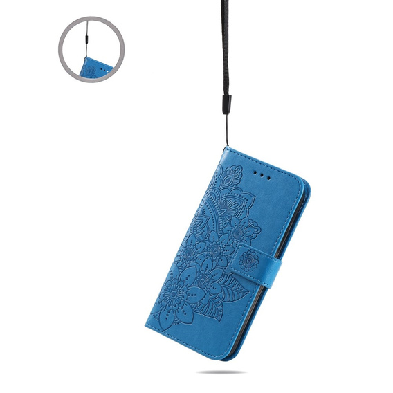 Flip case for Realme C67, Mandala, blue