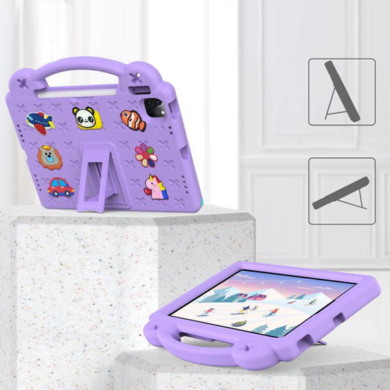 Children's case for iPad Air 10.9" 2022/2020 (5/4 gen.) / Pro 11" 2022/2021/2020 (4/3/2 gen.), Cute Patterns, with stand, purple