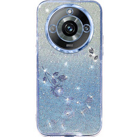 Case for Realme 11 Pro 5G / Pro+ 5G, Glitter Flower, blue