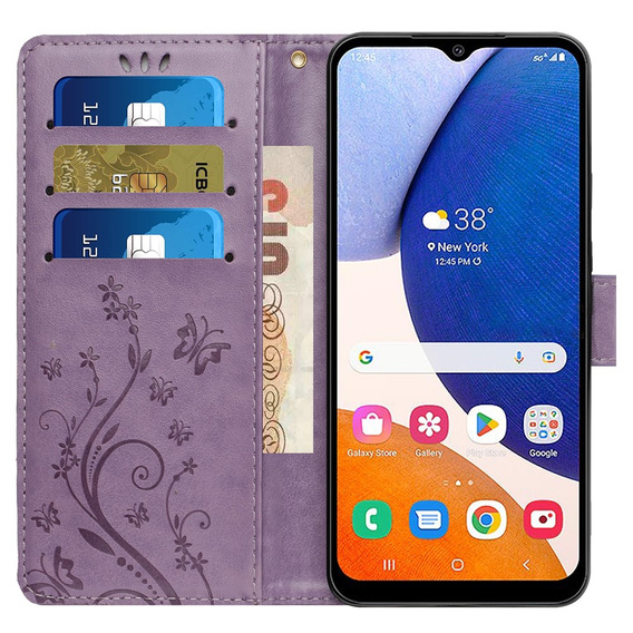 Flip case for Samsung Galaxy S23 FE, Butterfly, purple