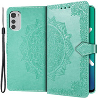 Flip case for Motorola Moto E32 4G, Mandala, green