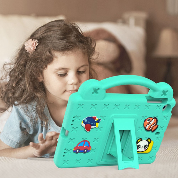 Children's case for iPad mini 7.9" 2019/2015/2014/2013/2012 (5/4/3/2/1 gen.), Cute Patterns, with stand, green