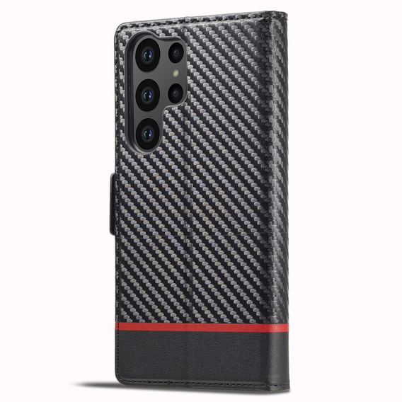 Flip case for Samsung Galaxy S24 Ultra, Carbon LC.IMEEKE, black