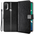 Flip case for Motorola Moto E20/E30/E40, Crazy Horse Wallet, black