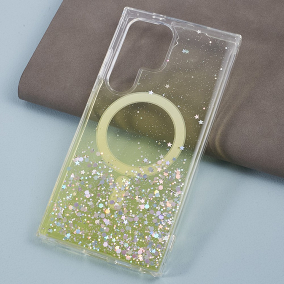 Case for Samsung Galaxy S24 Ultra, Glittery, for MagSafe, yellow