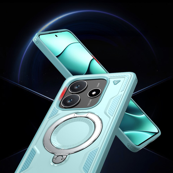 Case for Xiaomi Redmi Note 14 5G, Military MagSafe, blue + 9H glass