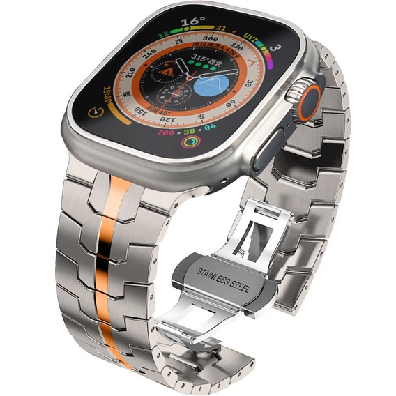 Stainless segments bracelet for Apple Watch 7/6/5/4/SE/3/2/1 45/44/42mm, Silver