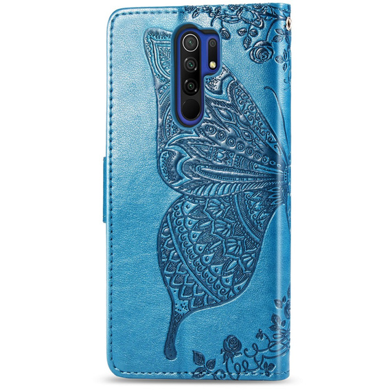 Flip case for Xiaomi Redmi 9, Butterfly, blue