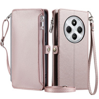 Flip case for Xiaomi Redmi 14C / Xiaomi Poco C75, Wallet Zipper Pocket, pink