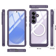 Shockproof case with glass, for MagSafe for Samsung Galaxy S26, purple