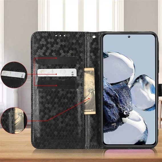 Flip case for Samsung Galaxy M15 5G, Wallet Rhombus, black