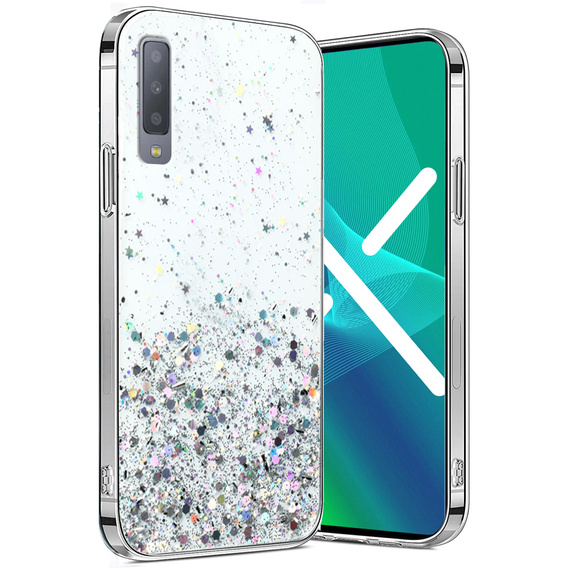 Case for Samsung Galaxy A7 2018, Glittery, transparent