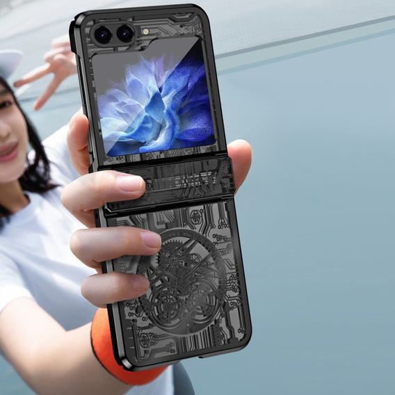 Case for Samsung Galaxy Z Flip7 FE / Z Flip6, Mechanical Legend, black