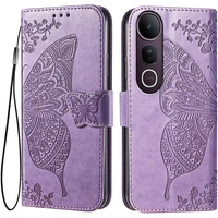Flip case for Vivo V50 Lite 4G / 5G, Butterfly, purple