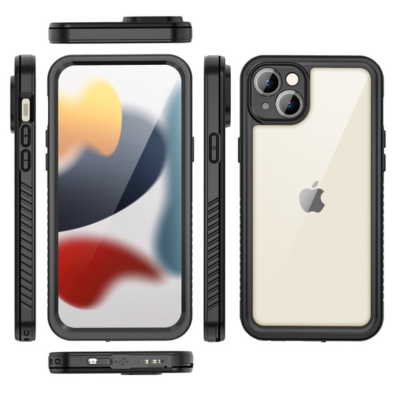 IP68 Waterproof Case for iPhone 15 Plus, Redpepper, black