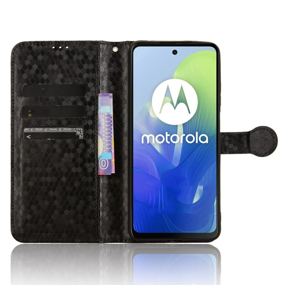 Flip case for Motorola Moto G24 / G24 Power / G04, Wallet Rhombus, black