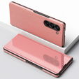 Case for Samsung Galaxy Z Fold 5 5G, Clear View, pink rose gold