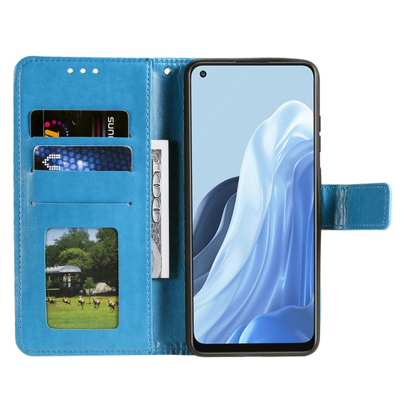 Flip case for Oppo Reno7 5G, Mandala, blue