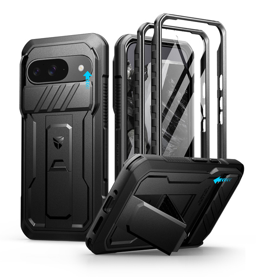 Armored case for Google Pixel 9, Dexnor Full Body (Two Frames), black