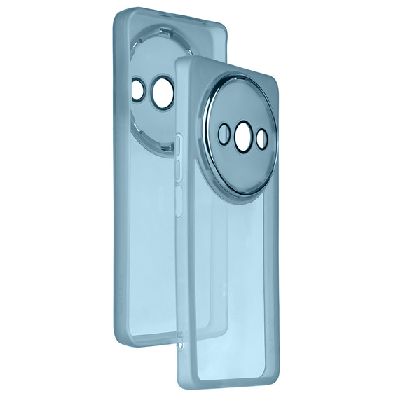 Silicone case for Xiaomi Redmi A3, with camera protection, transparent / blue