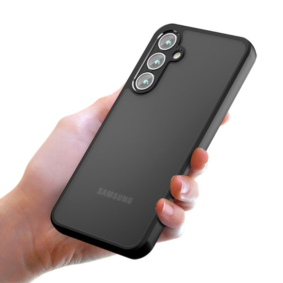 Case for Samsung Galaxy S24, Fusion Hybrid, with camera protection, transparent / black