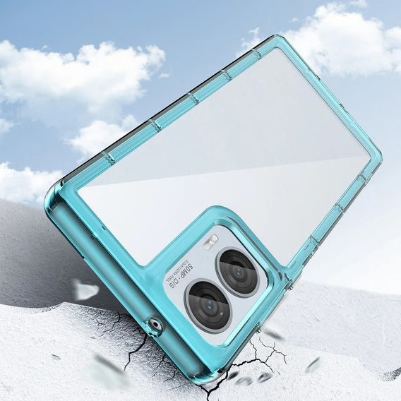 Case for Motorola Edge 50 Fusion 5G, Fusion Hybrid, transparent / blue