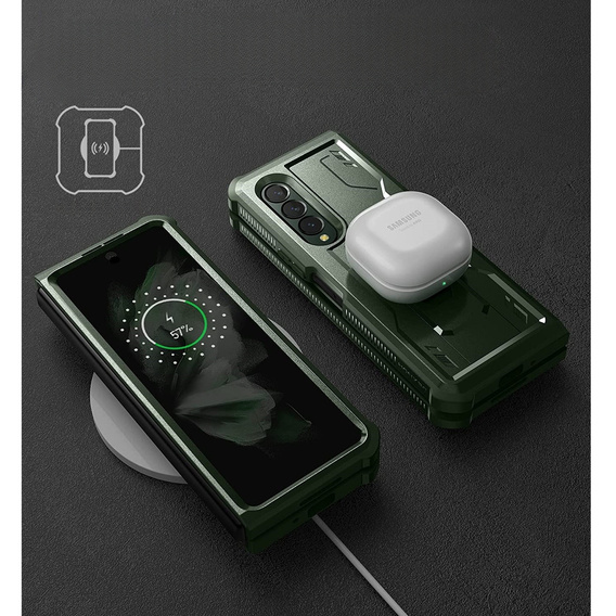Armored case for Samsung Galaxy Z Fold 3 5G, Dexnor Full Body, green