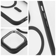 Case for iPhone 16 Pro Max, for MagSafe, ERBORD Matt Case, transparent / black + Screen Glass