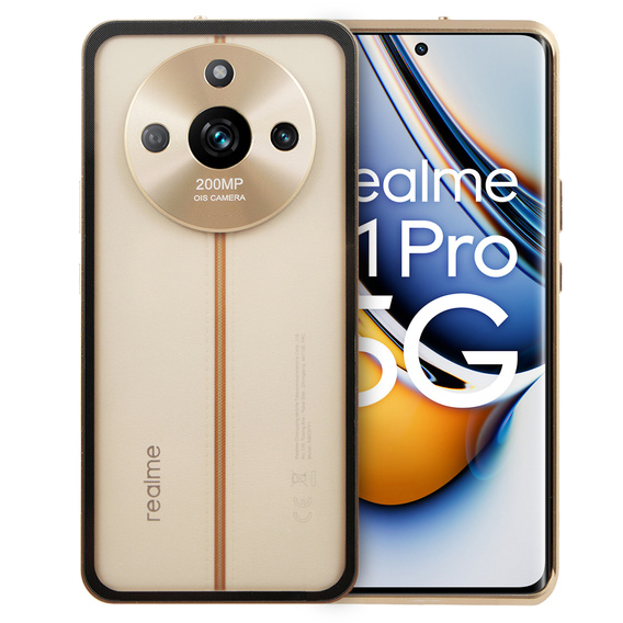 1 x Case for Realme 11 Pro 5G / Pro+ 5G, Frame Case, gold