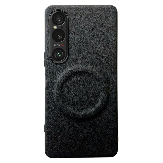 Case for Sony Xperia 1 VI, Leather Hybrid MagSafe, black