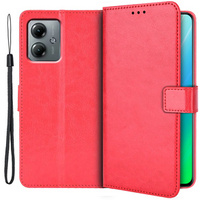 Flip case for Motorola Moto G14, Crazy Horse Wallet, red