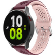 Universal 20mm Soft Hollowed-out Silicone Strap, maroon/pink